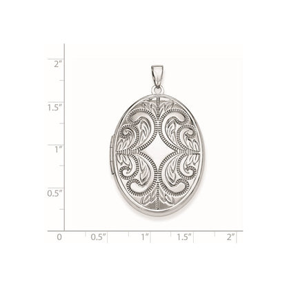 Sterlingsilber Rhodiniert Oval Ranke Medaillon
