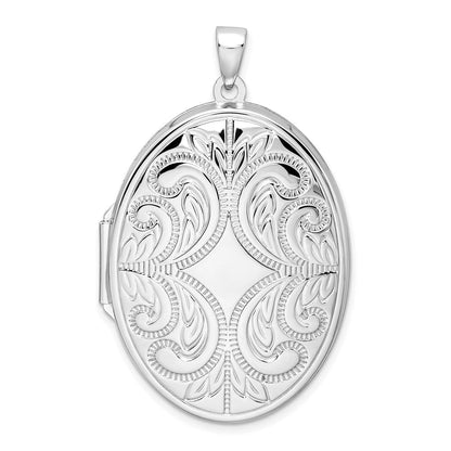 Sterlingsilber Rhodiniert Oval Ranke Medaillon