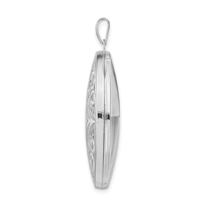 Sterlingsilber Rhodiniert Ranke Design Oval 6-frame Familie Medaillon