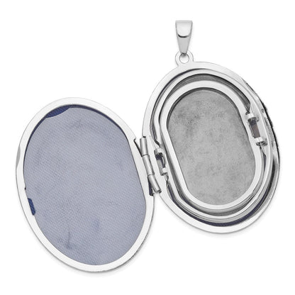 Sterlingsilber Rhodiniert Ranke Design Oval 6-frame Familie Medaillon
