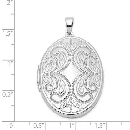 Sterlingsilber Rhodiniert Ranke Design Oval 6-frame Familie Medaillon