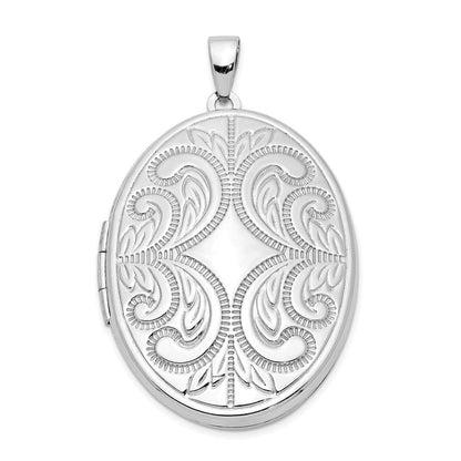 Sterlingsilber Rhodiniert Ranke Design Oval 6-frame Familie Medaillon