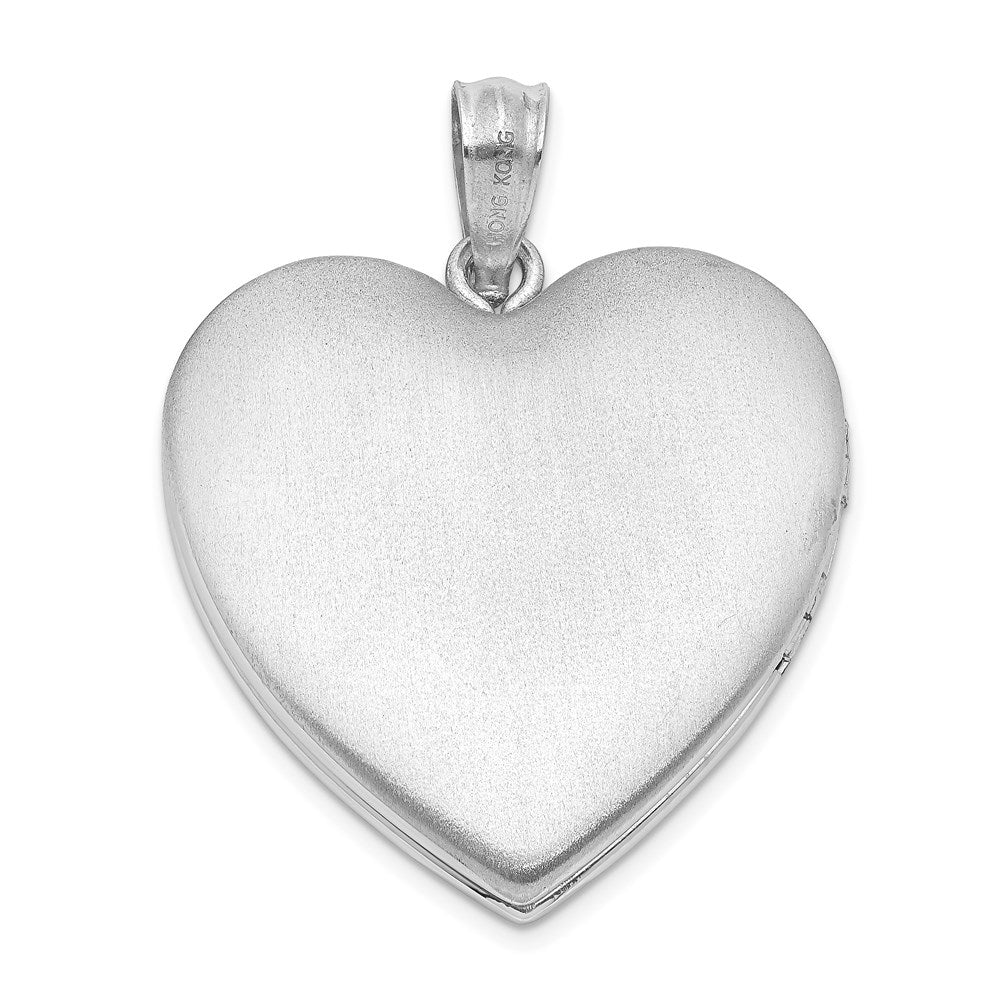 Sterlingsilber Rhodiniert Handprints Herz Medaillon