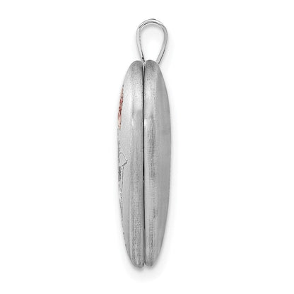 Sterlingsilber Rhodiniert Emailliert Blume Schmetterling Herz Medaillon