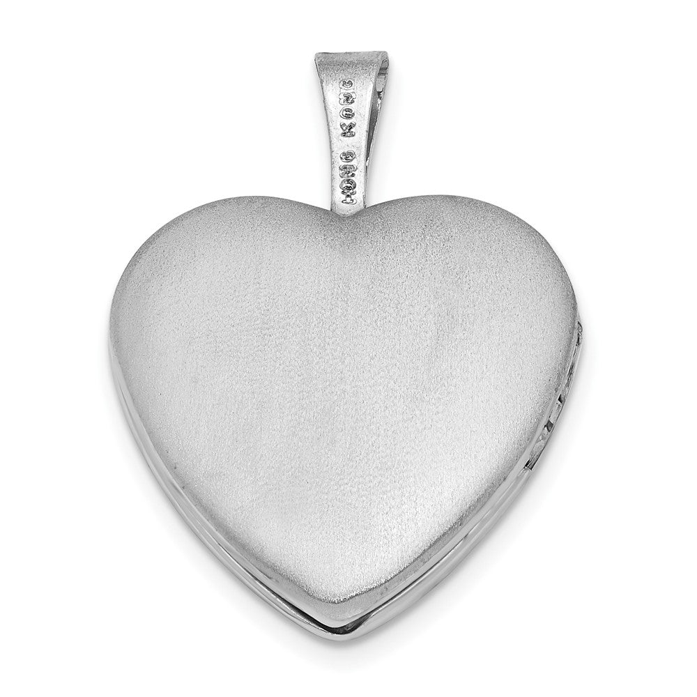 Sterlingsilber Poliert & Striped Butterflies Herz Medaillon