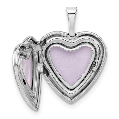 Sterlingsilber Poliert & Striped Butterflies Herz Medaillon