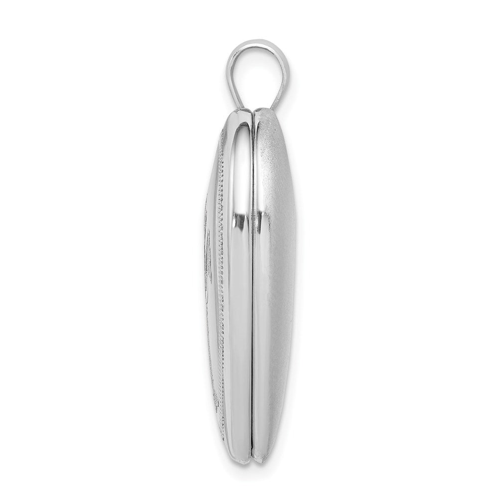 Sterlingsilber Rhodiniert Taube mit Kreuz Herz Medaillon