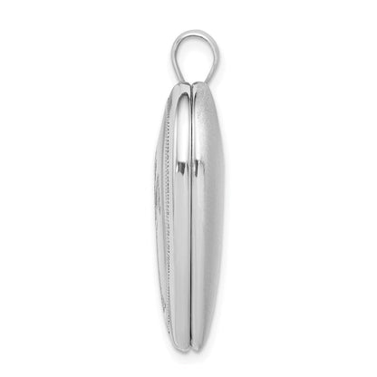 Sterlingsilber Rhodiniert Taube mit Kreuz Herz Medaillon