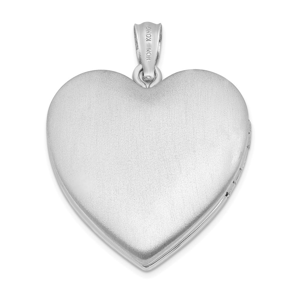 Sterlingsilber Rhodiniert Taube mit Kreuz Herz Medaillon