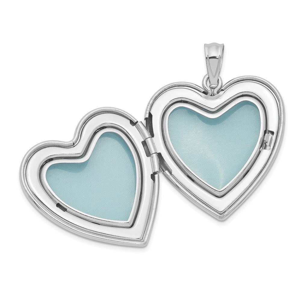 Sterlingsilber Rhodiniert Taube mit Kreuz Herz Medaillon