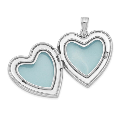 Sterlingsilber Rhodiniert Taube mit Kreuz Herz Medaillon