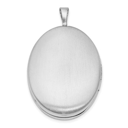 Sterlingsilber Poliert Kristall Dreifaltigkeit Oval Medaillon