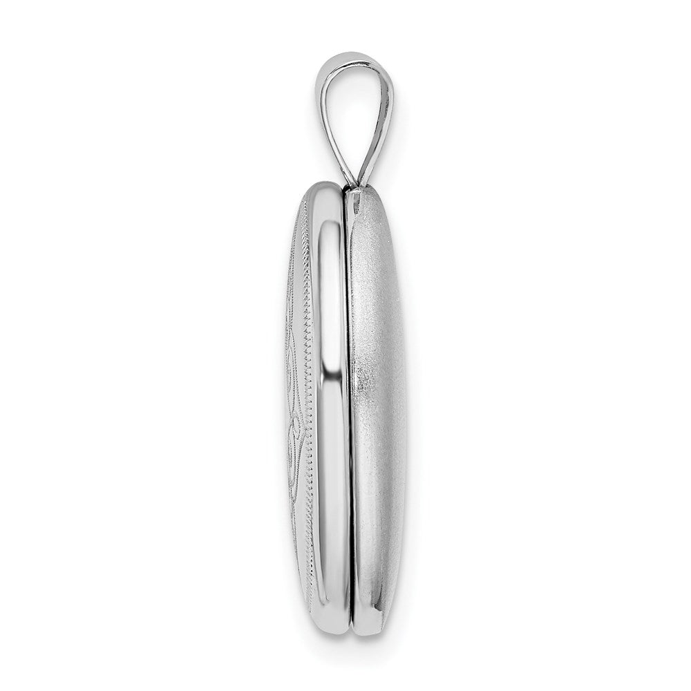 Sterlingsilber Rhodiniert Ranke Oval Medaillon