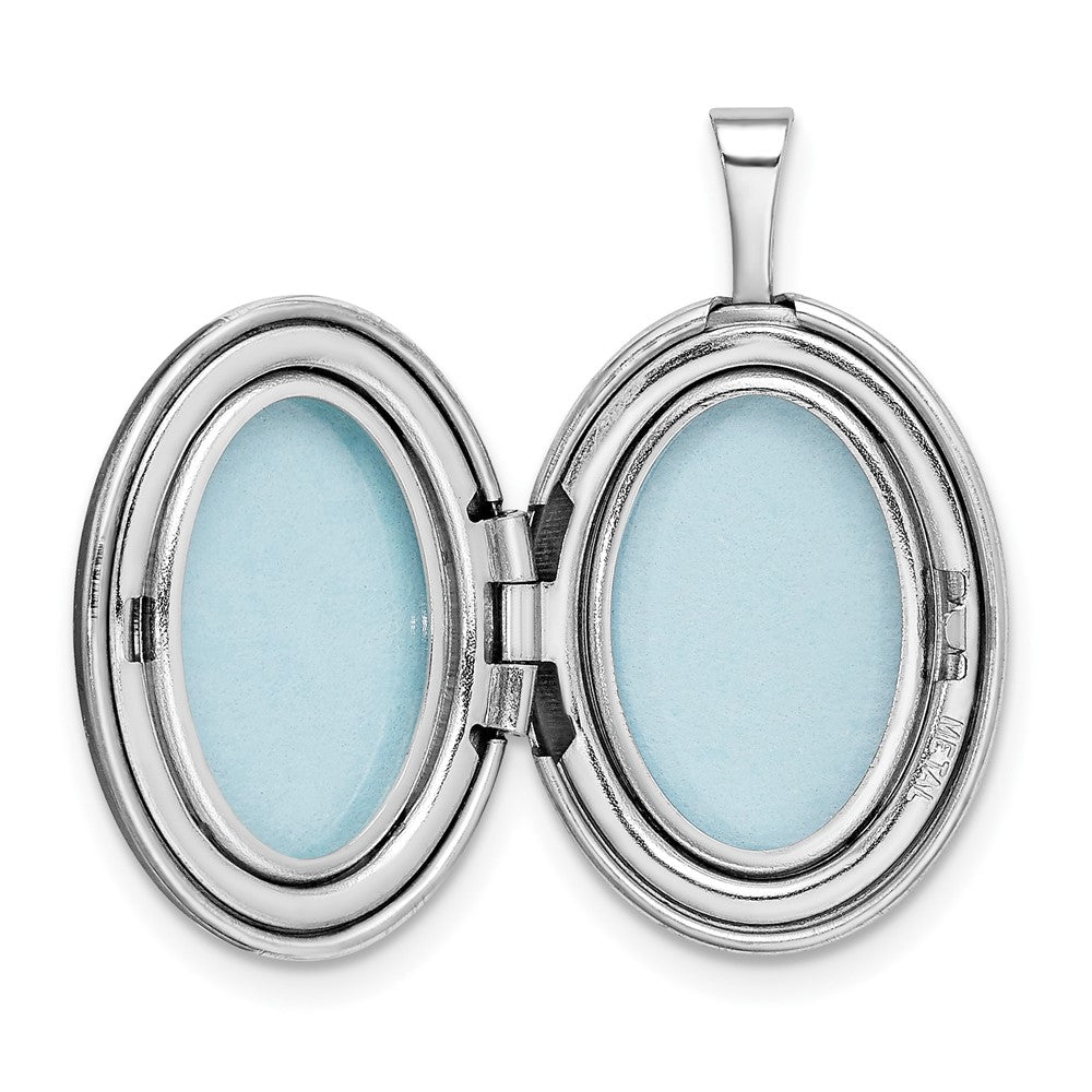 Sterlingsilber Rhodiniert Ranke Oval Medaillon