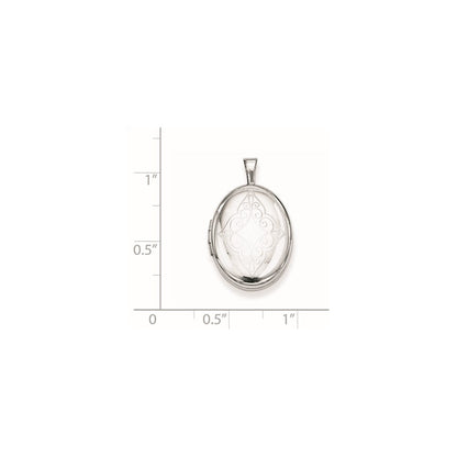 Sterlingsilber Rhodiniert Ranke Oval Medaillon