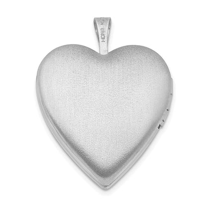 Sterlingsilber Rhodiniert Kristall Herz Medaillon
