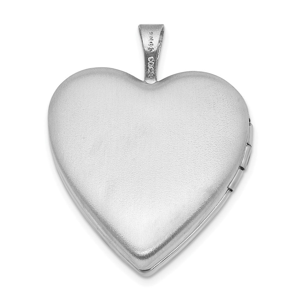 Sterlingsilber Poliert Kristall Doppelt Herzen Herz Medaillon