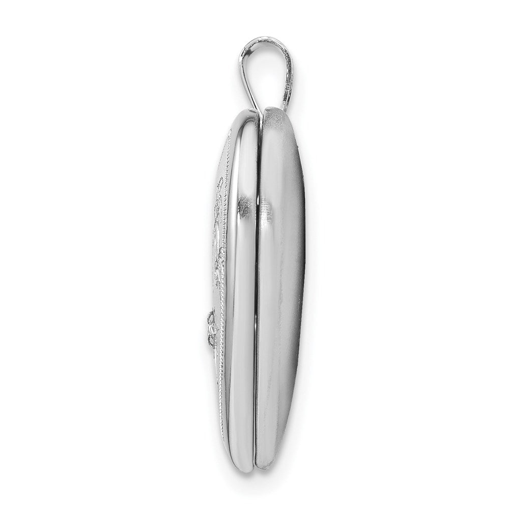 Sterlingsilber Rhodiniert Diamant Diamantiert Taube & Blume Herz Medaillon