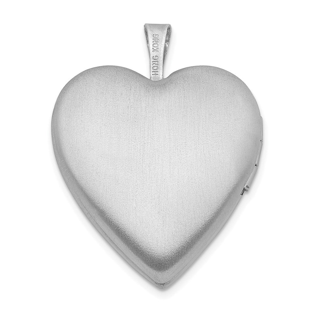 Sterlingsilber Rhodiniert Diamant Diamantiert Taube & Blume Herz Medaillon