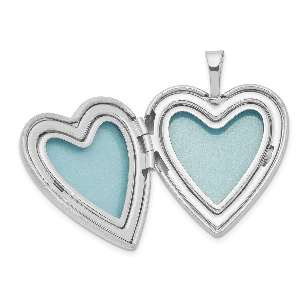 Sterlingsilber Rhodiniert Diamant Diamantiert Taube & Blume Herz Medaillon