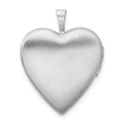 Sterlingsilber Rhodiniert Satiniert & Poliert Paw Prints Herz Medaillon