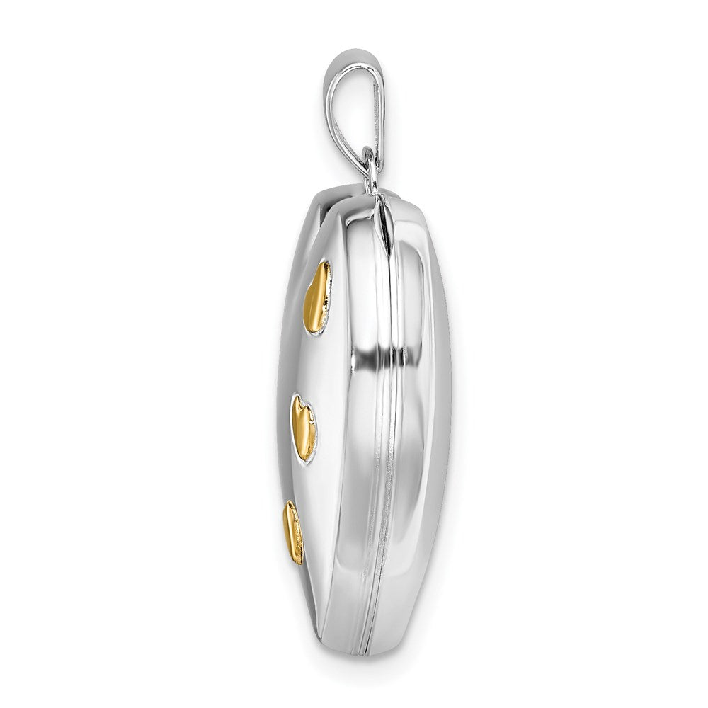Sterlingsilber Rhodiniert mit Gold-plating Herz Medaillon