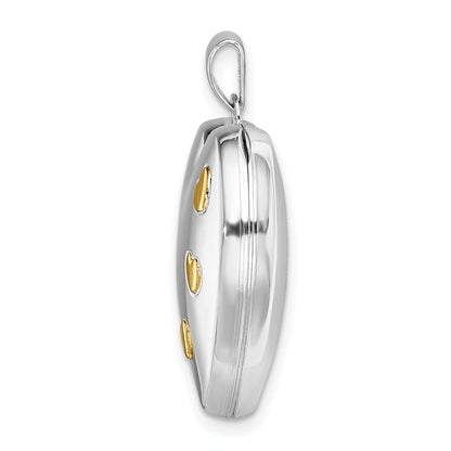 Sterlingsilber Rhodiniert mit Gold-plating Herz Medaillon