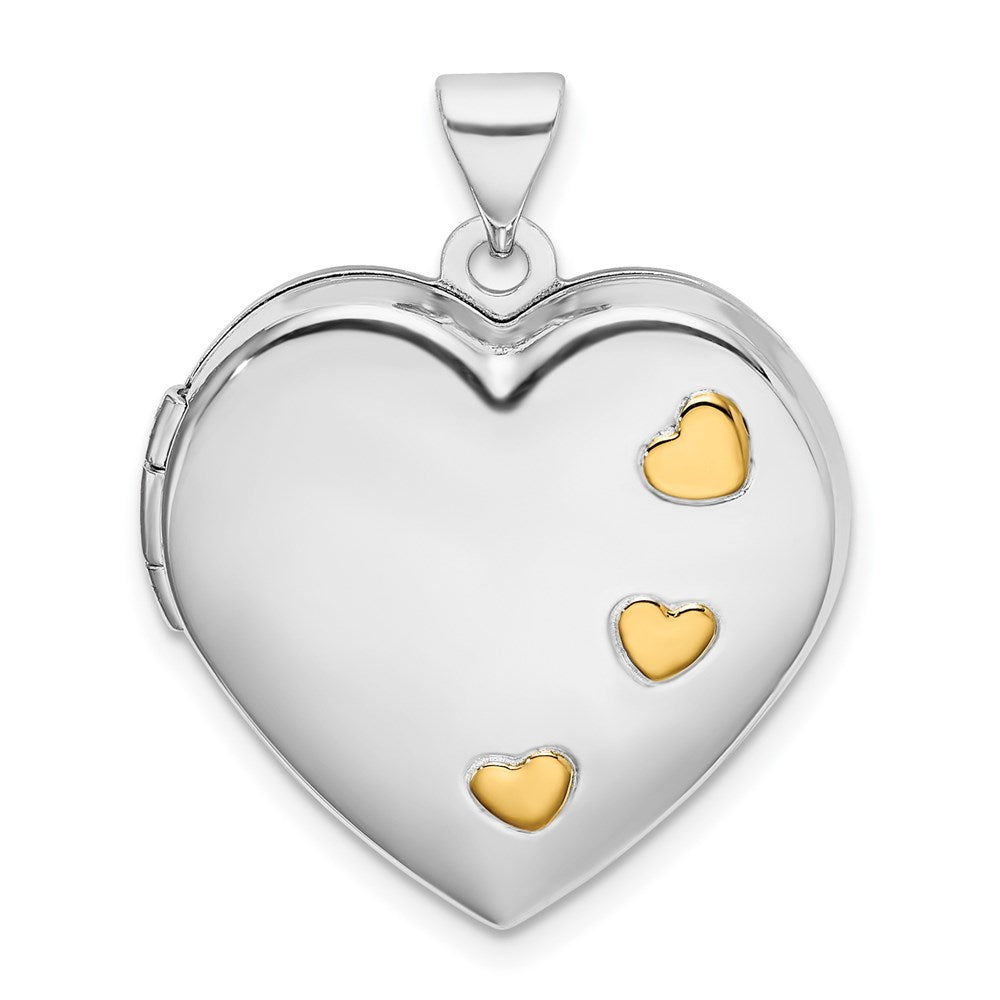 Sterlingsilber Rhodiniert mit Gold-plating Herz Medaillon