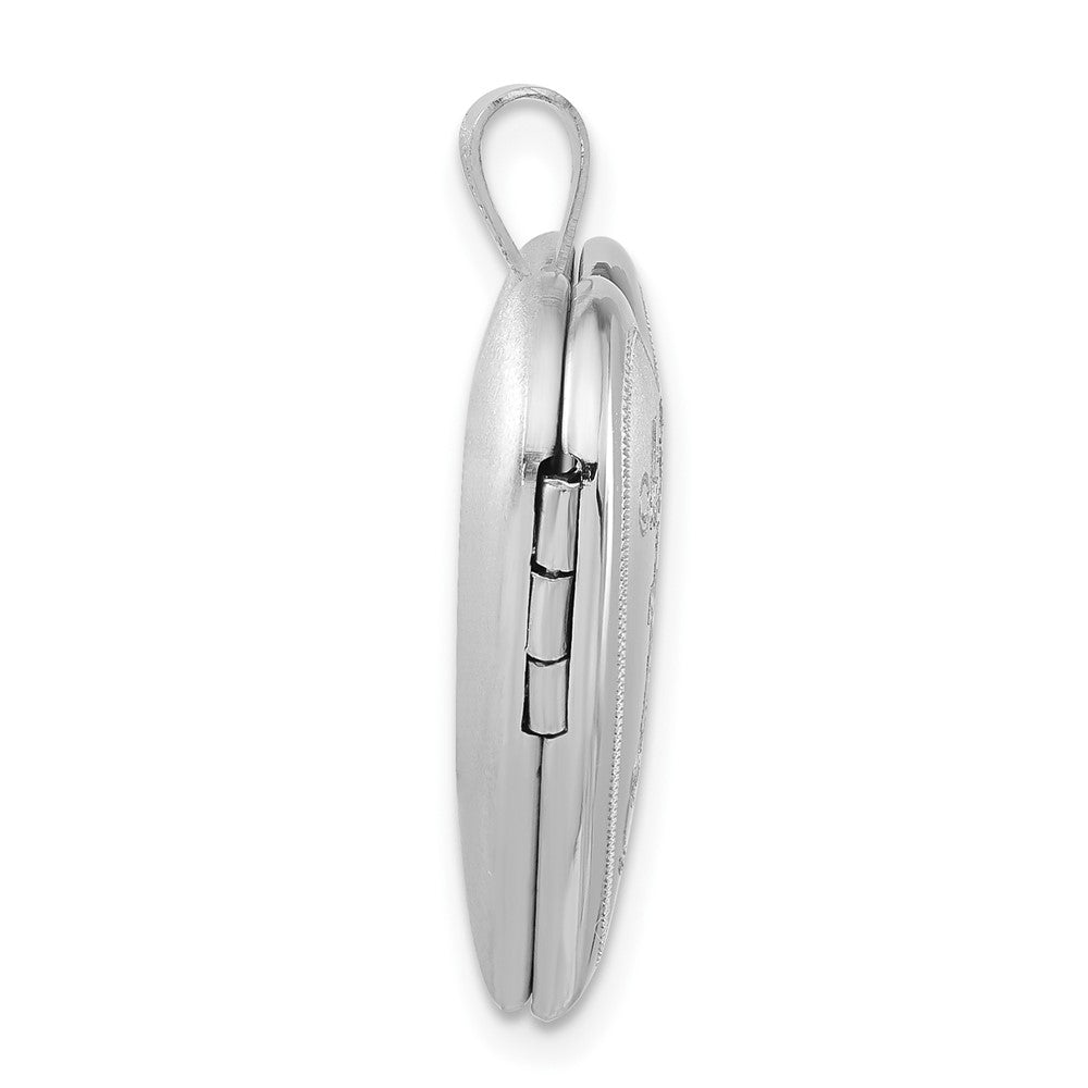 Sterlingsilber Satiniert & Poliert Mi Bautizo Herz Medaillon