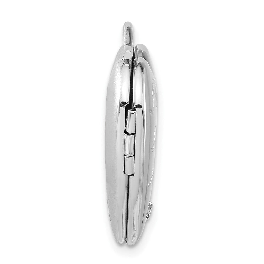 Sterlingsilber Poliert Diamant I Liebe You Herz Medaillon