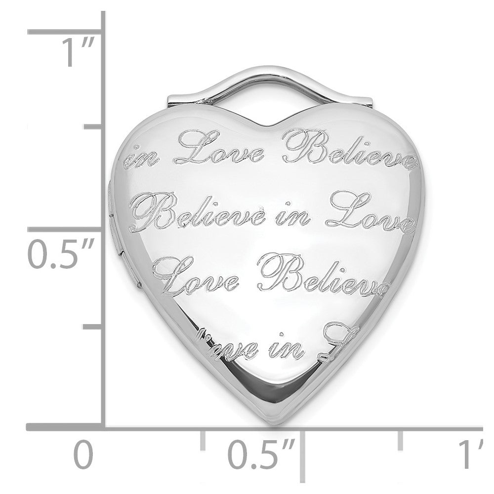 Sterlingsilber Poliert Glaube in Liebe Herz Medaillon