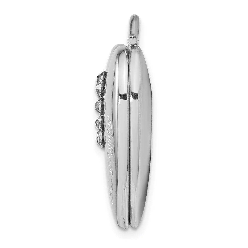 Sterlingsilber Rhodiniert 24mm Australian Kristall Liebe Herz Medaillon