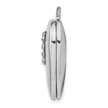 Sterlingsilber Rhodiniert 24mm Australian Kristall Liebe Herz Medaillon