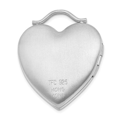 Sterlingsilber Rhodiniert 24mm Australian Kristall Liebe Herz Medaillon
