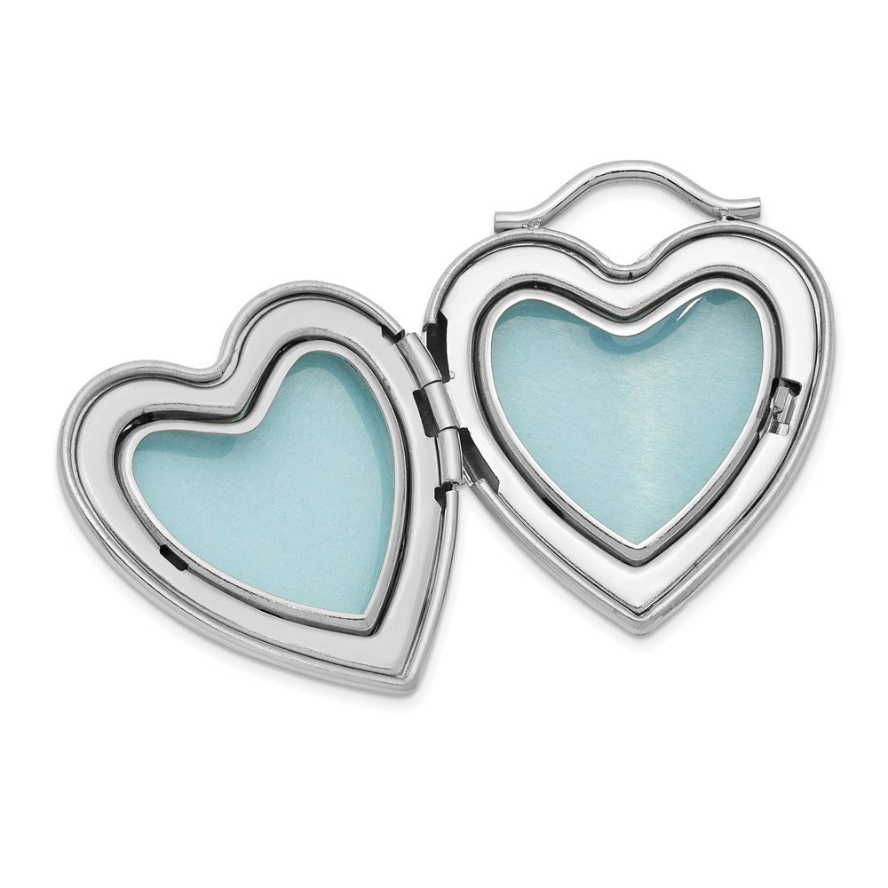 Sterlingsilber Rhodiniert 24mm Australian Kristall Liebe Herz Medaillon