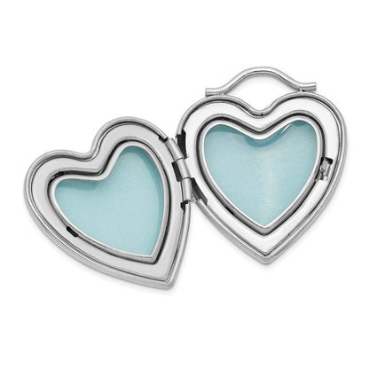 Sterlingsilber Rhodiniert 24mm Australian Kristall Liebe Herz Medaillon