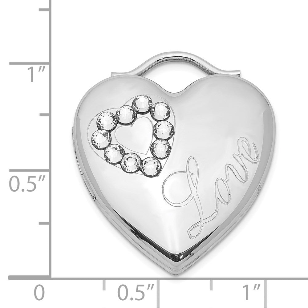 Sterlingsilber Rhodiniert 24mm Australian Kristall Liebe Herz Medaillon