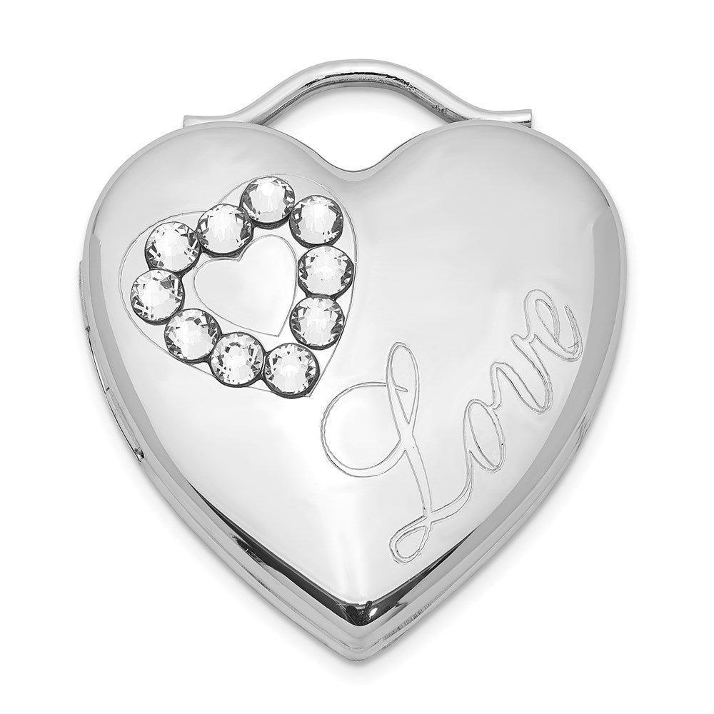 Sterlingsilber Rhodiniert 24mm Australian Kristall Liebe Herz Medaillon