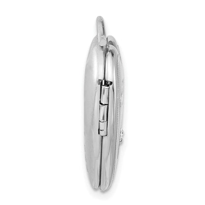 Sterlingsilber Poliert Diamant I Liebe You Herz Medaillon