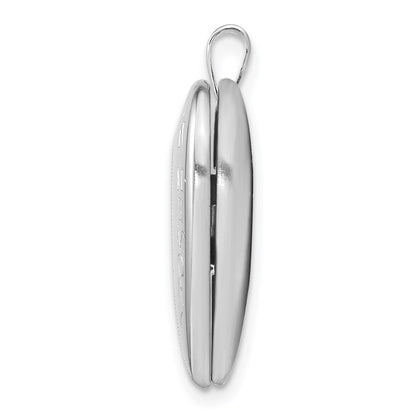 Sterlingsilber Rhodiniert Diamant Satiniert/polished in Erinnerung Herz Medaillon