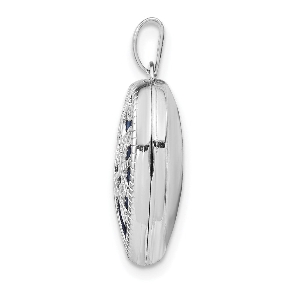 Sterlingsilber Rhodiniert 18mm Filigran Baum Herz Medaillon