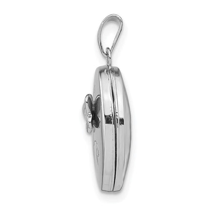 Sterlingsilber Rhodiniert 17x14mm Schmetterling Oval Medaillon