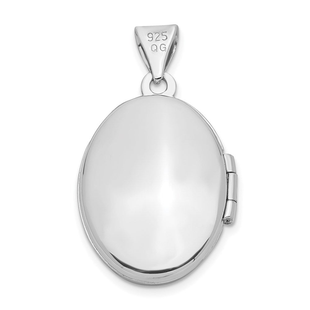 Sterlingsilber Rhodiniert 17x14mm Schmetterling Oval Medaillon