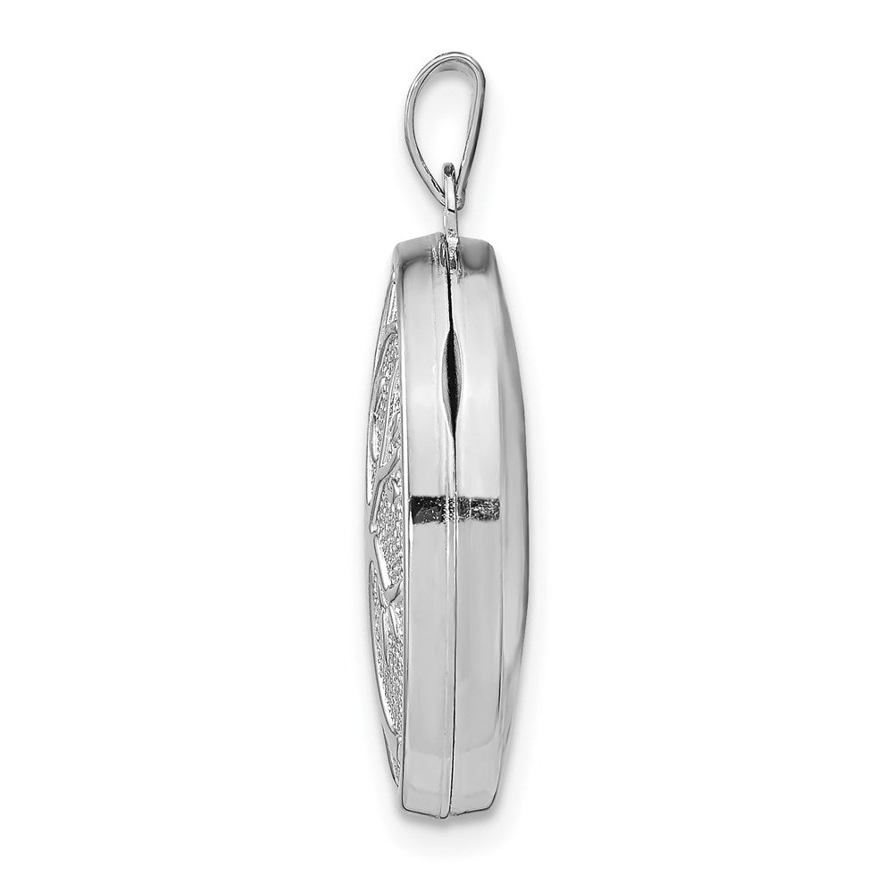 Sterlingsilber Rhodiniert Oval Baum Medaillon