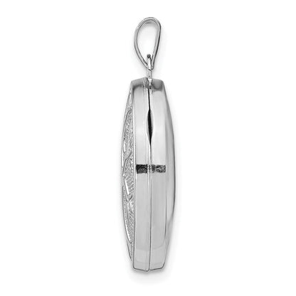 Sterlingsilber Rhodiniert Oval Baum Medaillon