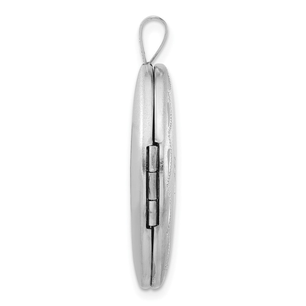 Sterlingsilber Satiniert & Diamantiert Chai Symbol Oval Medaillon