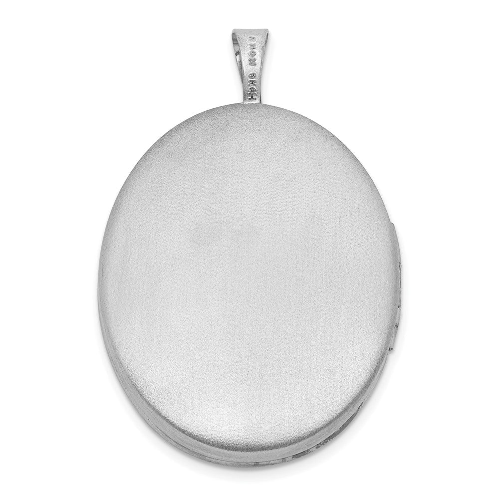 Sterlingsilber Satiniert & Diamantiert Chai Symbol Oval Medaillon