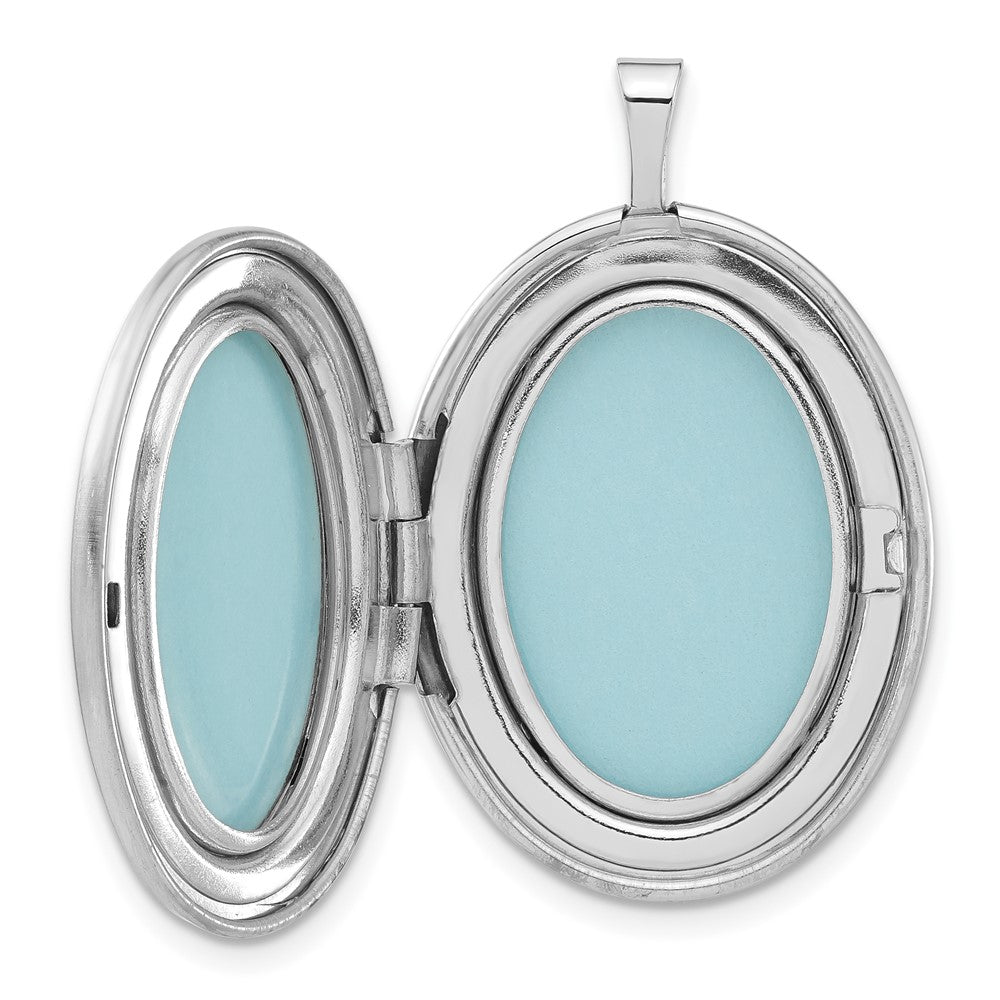 Sterlingsilber Satiniert & Diamantiert Chai Symbol Oval Medaillon