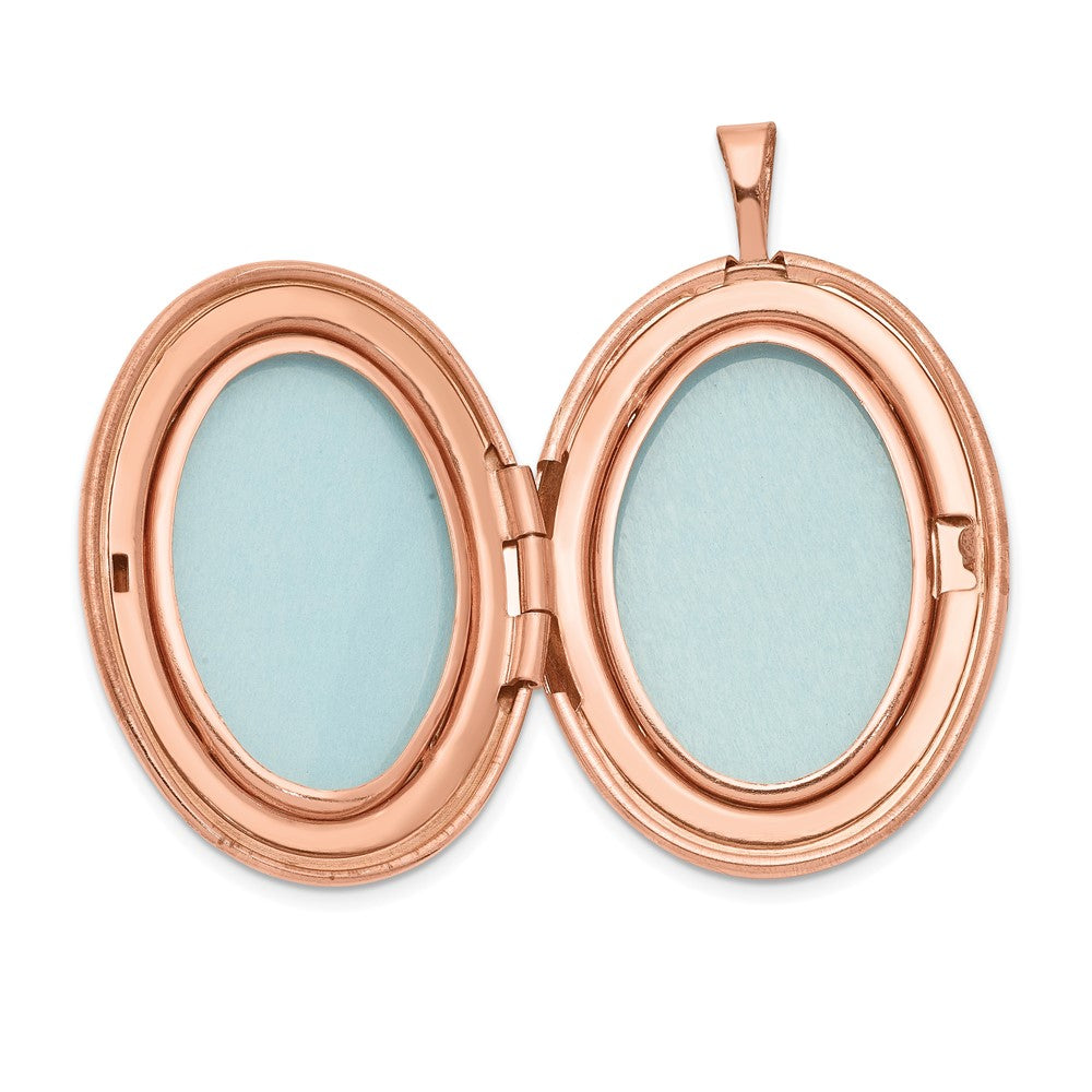 Sterlingsilber Rose Vergoldet 26mm Swirled Oval Medaillon