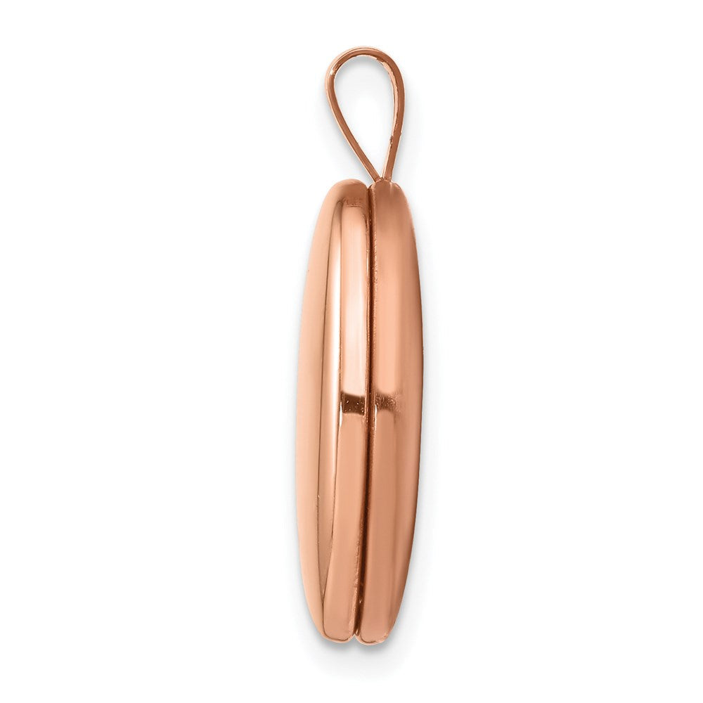 Sterlingsilber Rose Vergoldet 20mm Poliert Oval Medaillon